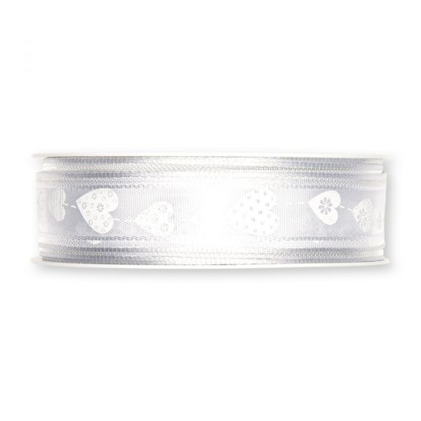 Druckband "Herzen" mit transparenten Streifen 321 white/white Hauptbild Detail