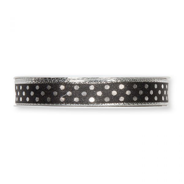 Lamé-Druckband "Punkte"  326 black/silver Hauptbild Detail