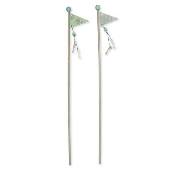 Holz-Stecker "Fahne"gemischte Sortierung 33408 white/light blue/mint Hauptbild Detail