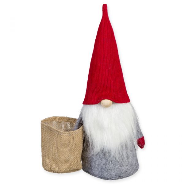 Wichtel-Aufsteller mit Strickmütze und Jutesack zum Befüllen 34166 red/grey Hauptbild Detail