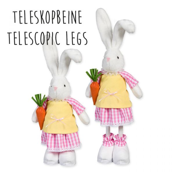 Aufsteller Hasen-Mädchen, Osterdeko, Osterhase 34194 white/pink/yellow Hauptbild Detail