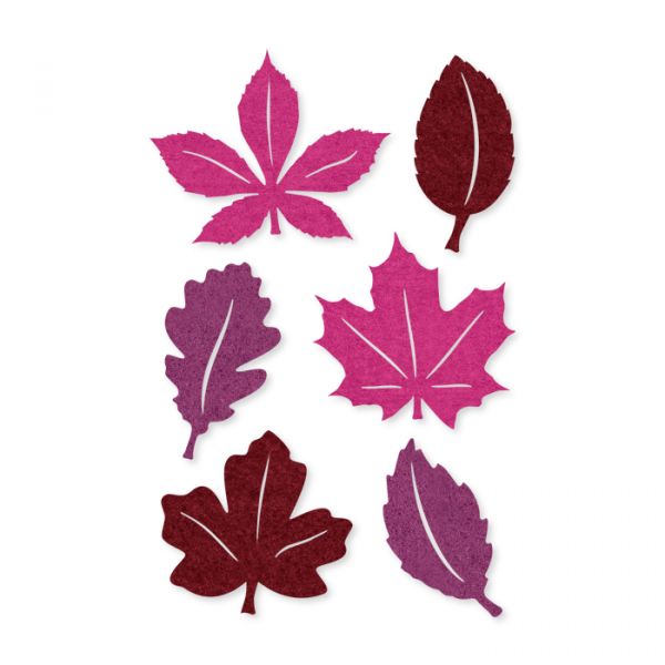 Filz-Sortiment "Herbstblätter" selbstklebend purple/violet/wine red Hauptbild Detail