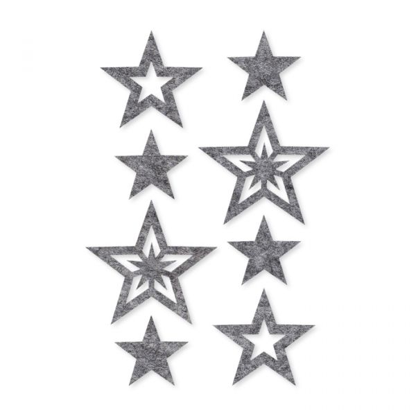 Filz-Sortiment "Sterne" selbstklebend 3 Formen im Set 35101 light grey Hauptbild Detail