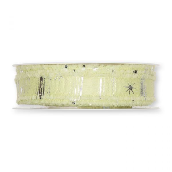 Druckband "Sterne" mit Fransenkante 358 pale green/silver Hauptbild Detail