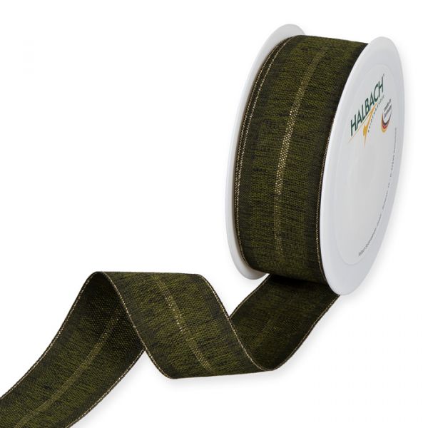 Dekoband mit Lurexstreifen 3634 olive green/black/gold Hauptbild Listing