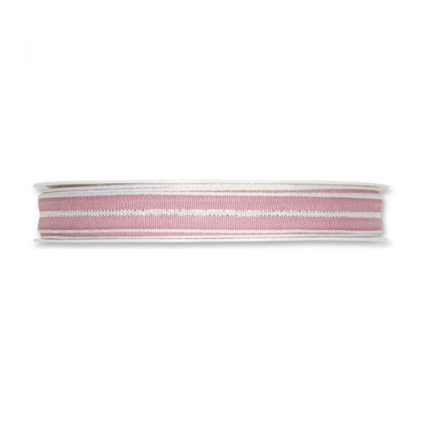 Streifenband 3727 pale berry/white/silver Hauptbild Detail