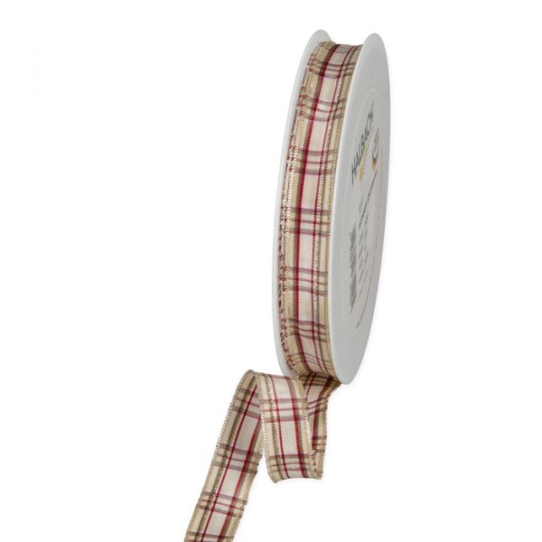 Karoband formbare Drahtkante 3954 cream/wine red/gold Hauptbild Listing