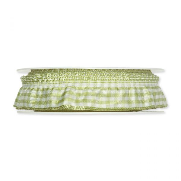 Karoband "Rüsche" elastisch  4009 pale green Hauptbild Detail