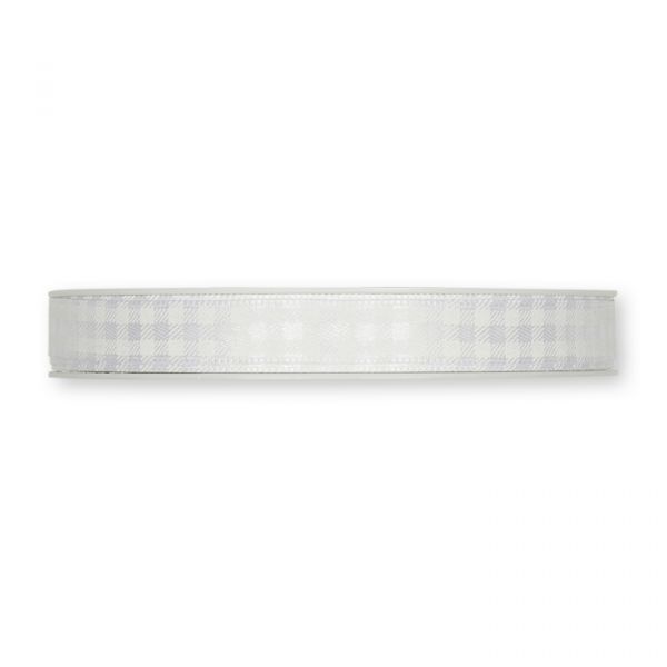 Satin-Druckband "Karo" 422 white Hauptbild Detail