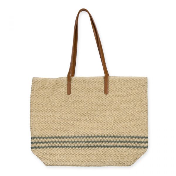 Schultertasche, Shopper, Strandtasche, Basttasche 42403 natural/dark sage Hauptbild Detail