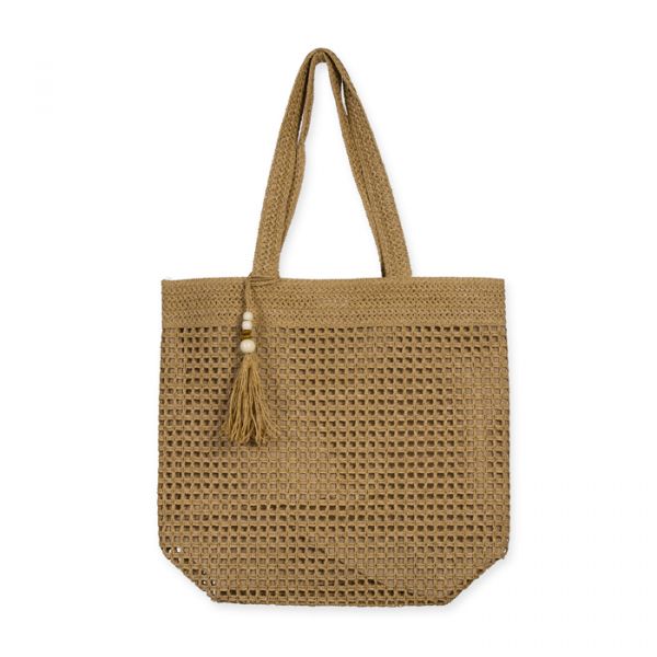 Schultertasche, Shopper, Strandtasche, Basttasche 42404 mocha Hauptbild Detail