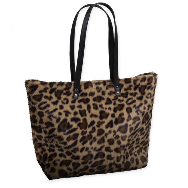Kunstfell-Tasche "Leo" / Shopper, Schultertasche 42407 natural/brown Hauptbild Detail