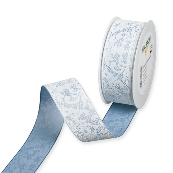 Druckband "Spitze" 425 dusky blue/white Hauptbild Listing