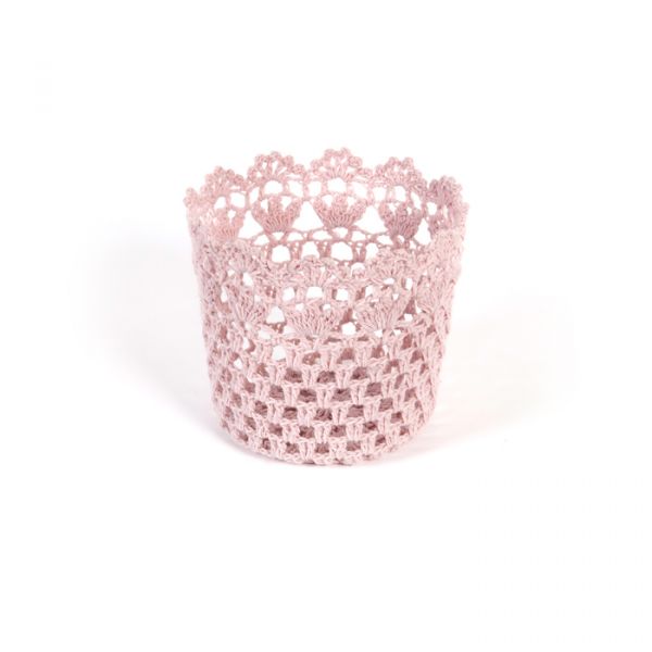 Umtopf aus gehärteter Baumwoll-Häkelspitze 43611 pale rose Hauptbild Detail