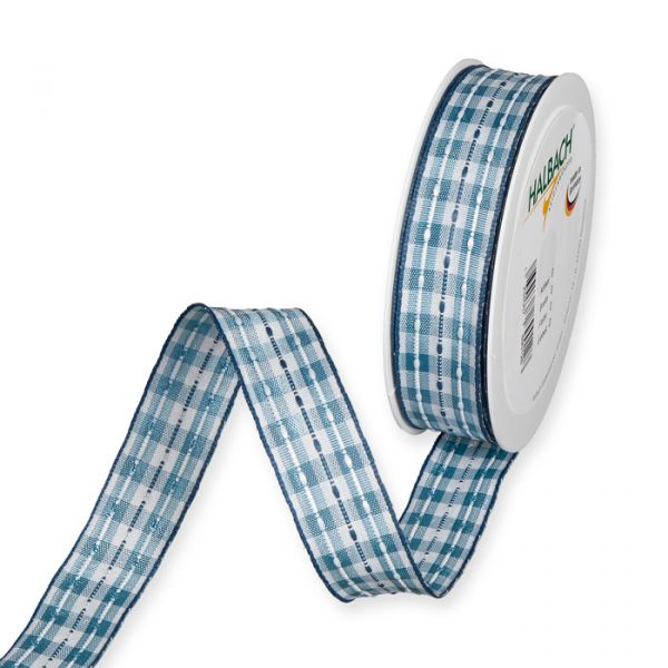 Karoband mit Steppstreifen 4371 dusky blue/white Hauptbild Listing
