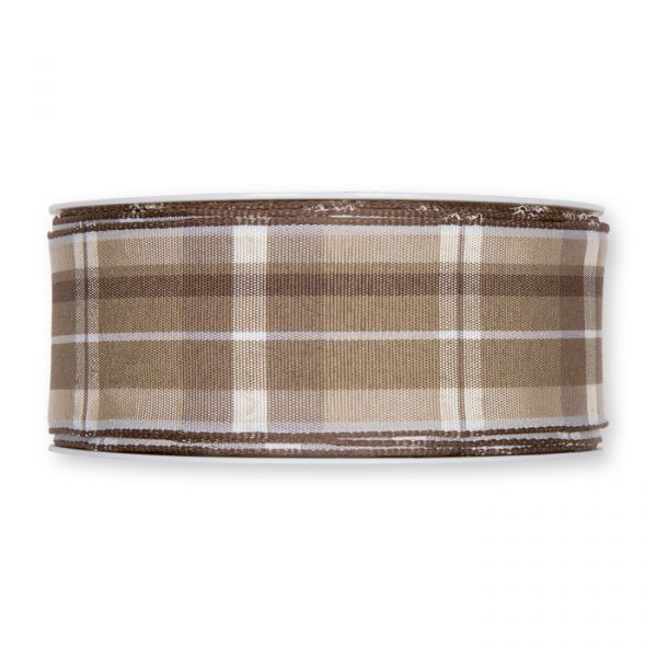 Karoband formbare Drahtkante 4567 linen/dusky brown Hauptbild Detail