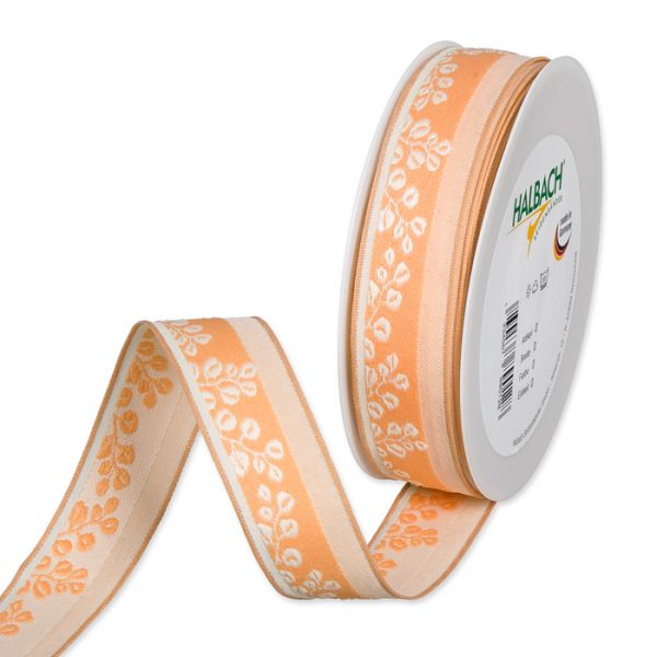 Jacquardband "Blattranken" 4631 apricot/cream Hauptbild Listing