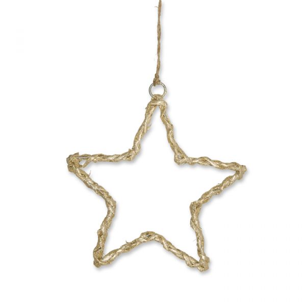 Weiden-Hänger "Stern" und "Baum" natural/gold glitter - star Hauptbild Detail