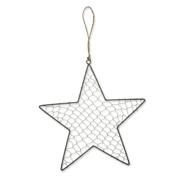 Metall-Hänger "Stern" mit Drahtgeflecht star - wire mesh Hauptbild Detail