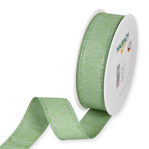 Dekorationsband Baumwoll-Optik / mit Lurex -Akzenten 4643 sage green/silver Hauptbild Listing