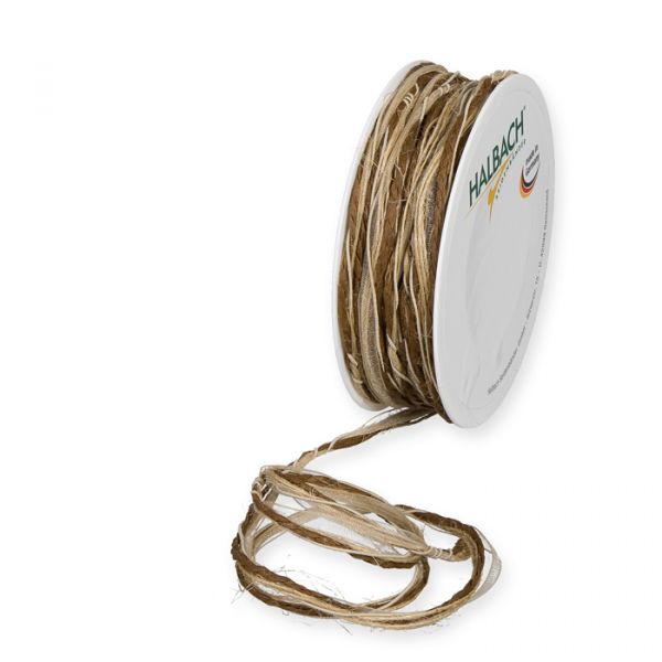 Kordel Materialmix Organzaband, Jutegarn, Polyestergimpe, Papiergarn 4727 linen/brown Hauptbild Listing