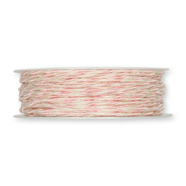 Jute-/Acetat-Kordel mit formbarer Drahtseele light rose/cream Hauptbild Detail