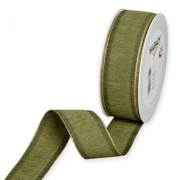 Dekorationsband meliert / Lurexkanten 5046 olive green/gold Hauptbild Listing