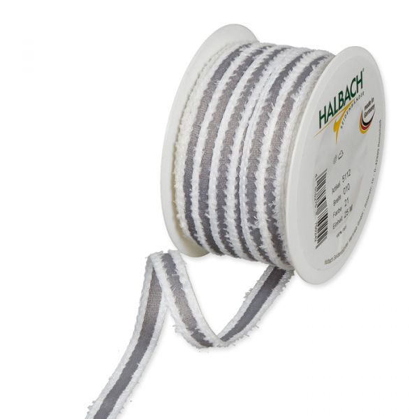 Dekoband mit "Plüschrand" 5112 grey/white Hauptbild Listing