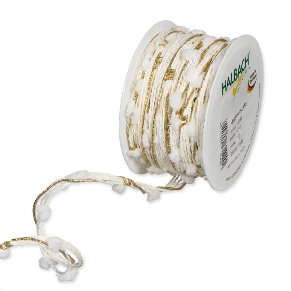 Kordel Materialmix: Pompon-Garn, Papierkordel, Gimpe/Lurexgimpe 5348 cream/gold Hauptbild Listing