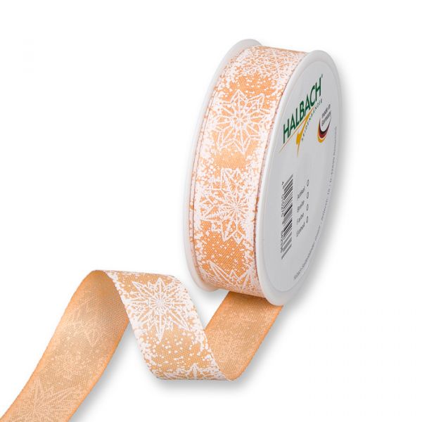 Druckband "Eiskristalle" 547 apricot/white Hauptbild Listing