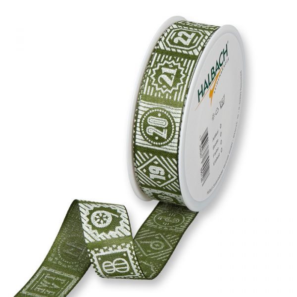 Druckband "Adventskalender" 548 moss green/white Hauptbild Listing