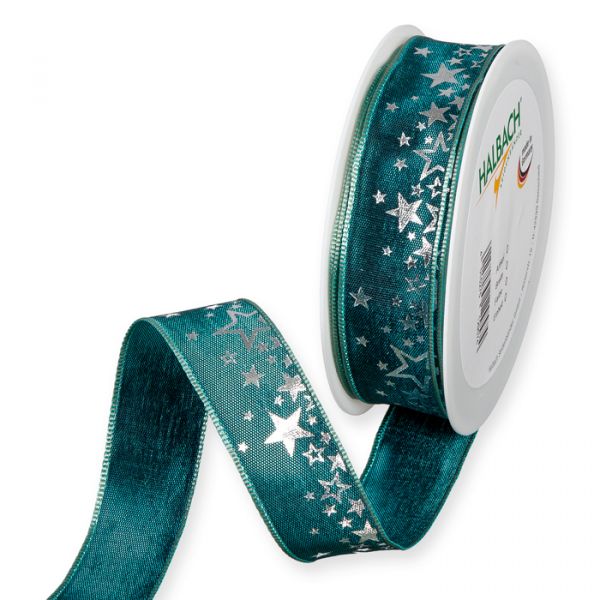 Druckband "Sterne" 559 dark petrol/silver Hauptbild Listing