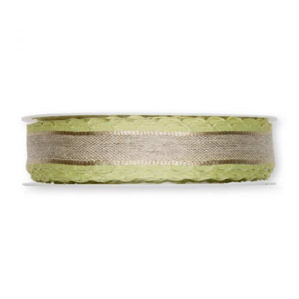 Leinenband 5598 natural/pale green Hauptbild Detail