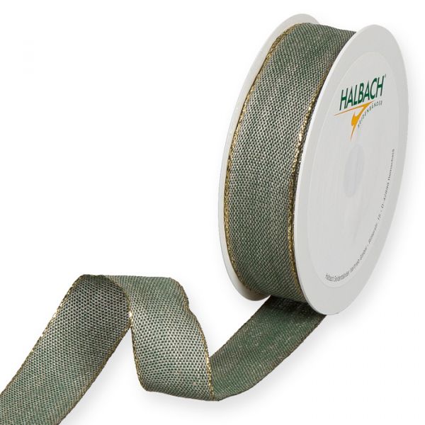 Leinenband farbig 5611 fir green/gold Hauptbild Listing