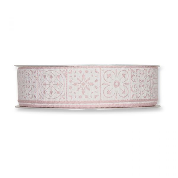 Druckband "Fliesen-Ornament" 563 pale rose/white Hauptbild Detail