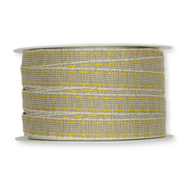 Dekorationsband mit Steppstreifen 5680 yellow/linen Hauptbild Detail