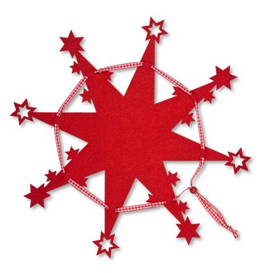 Filz-Deko"Stern"für Gefässe 61525 red Hauptbild Detail