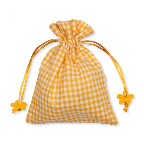 Karo-Säckchen mit Filz-Blüten 61667 yellow Hauptbild Detail