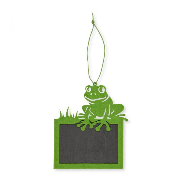 Tafel-Hänger "Frosch" mit Yarnstring green Hauptbild Detail
