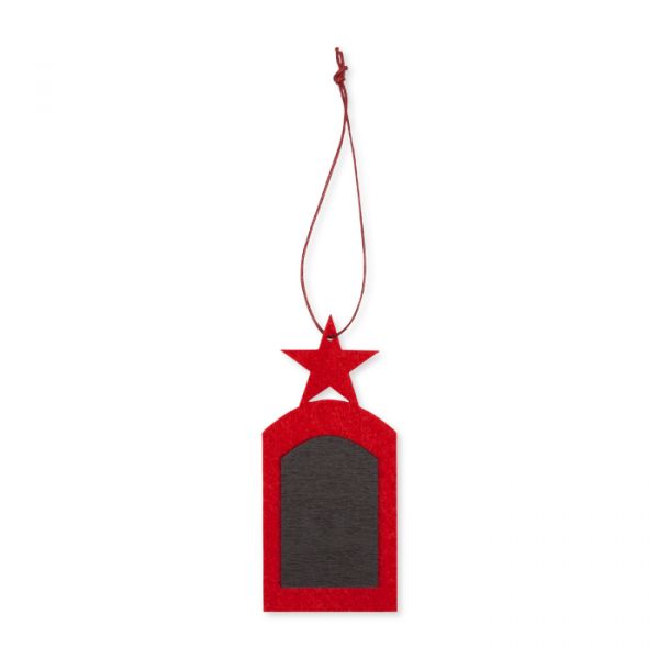 Filz-Geschenk-Hänger "Stern" mit Tafel und Yarn-String 61894 red/black Hauptbild Detail