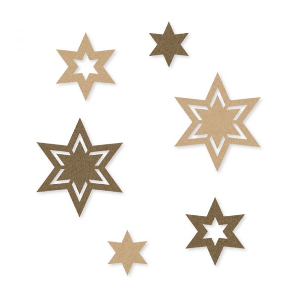 Filz-Sortiment "Sterne" 3 Formen und 2 Farben im Set 61967 mud brown/beige Hauptbild Detail