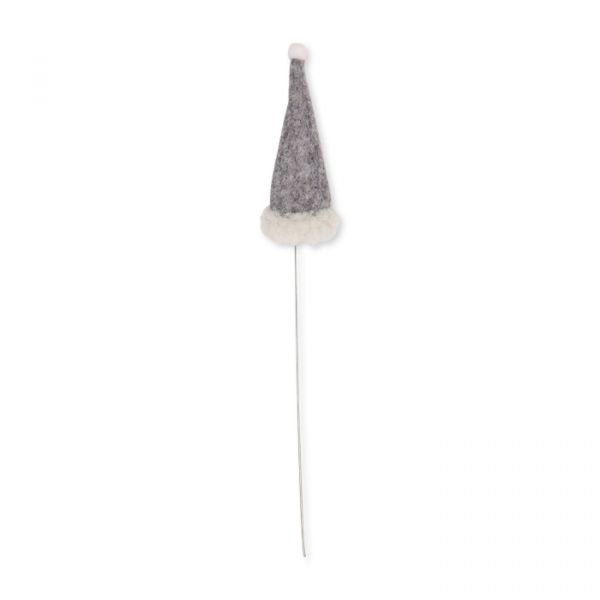 Drahtstecker mit Filz-Nikolausmütze 61971 light grey/white Hauptbild Detail