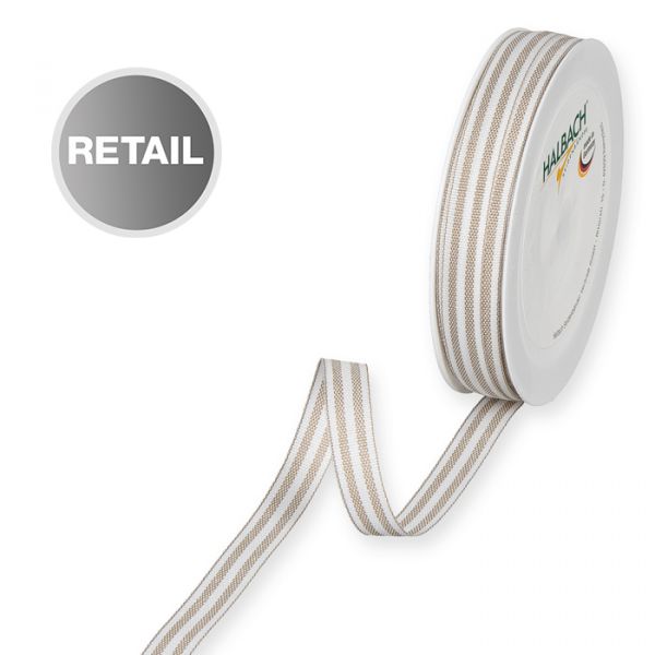 Streifenbändchen Baumwoll-Optik 6225R linen/white Hauptbild Listing
