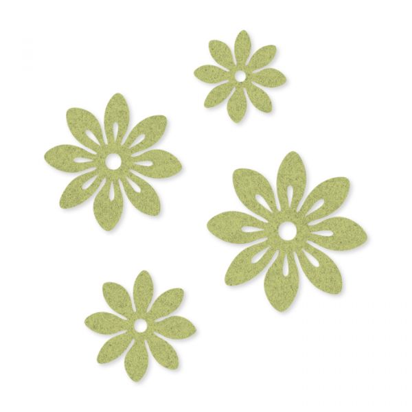 Filz-Sortiment "Blüten" 2 Formen und 2 Größen im Set pale green Hauptbild Detail