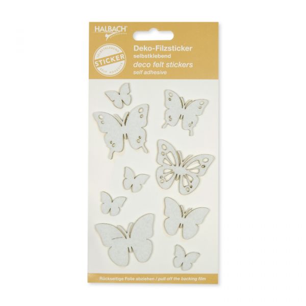 Filz-Sortiment "Schmetterlinge" selbstklebend 3 Größen im Set 62342 white Hauptbild Detail