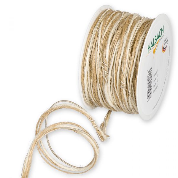 Materialmix-Kordel Jutekordeln, Jutegarn, Acetatgimpe / drahtverstärkt 6308 linen/cream/natural Hauptbild Listing