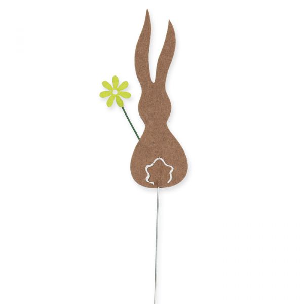 Drahtstecker "Hase mit Blume" 63160 mud brown Hauptbild Detail