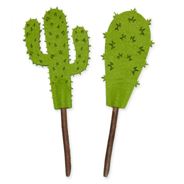 Naturholz-Stecker "Kaktus" green Hauptbild Detail