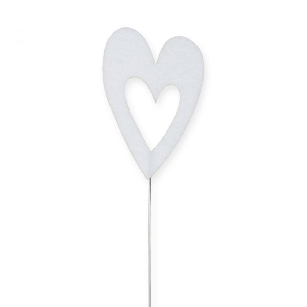 Drahtstecker "Herz" 63183 white Hauptbild Detail