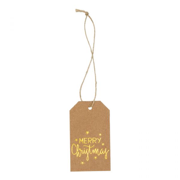 Papier-Anhänger "Merry Christmas" 63229 natural/gold Hauptbild Detail